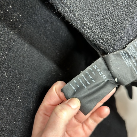 Club Monaco | Women’s Black Block Print Black Wool Coat Jacket - Picture 9 of 9